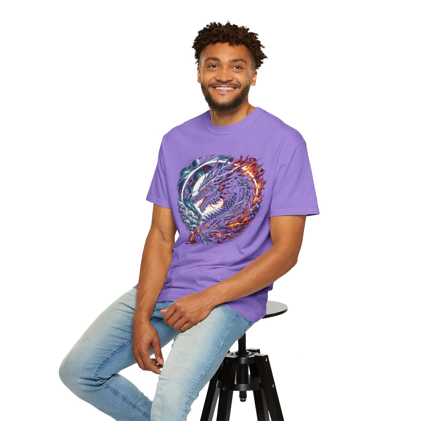Interstellar Dragon T-Shirt - Durable Unisex Ring-Spun Cotton Tee