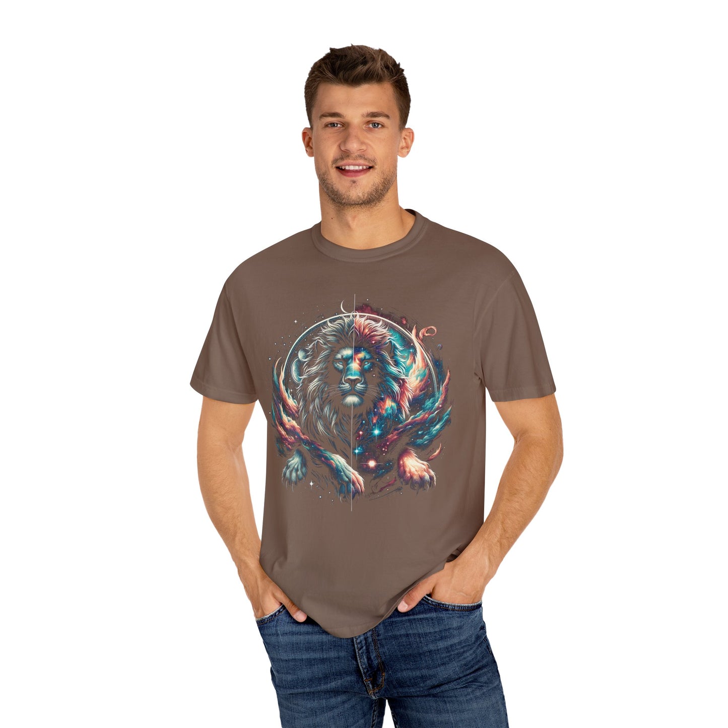 Galactic Balanced Lion T-Shirt - Unisex Soft Cotton Tee