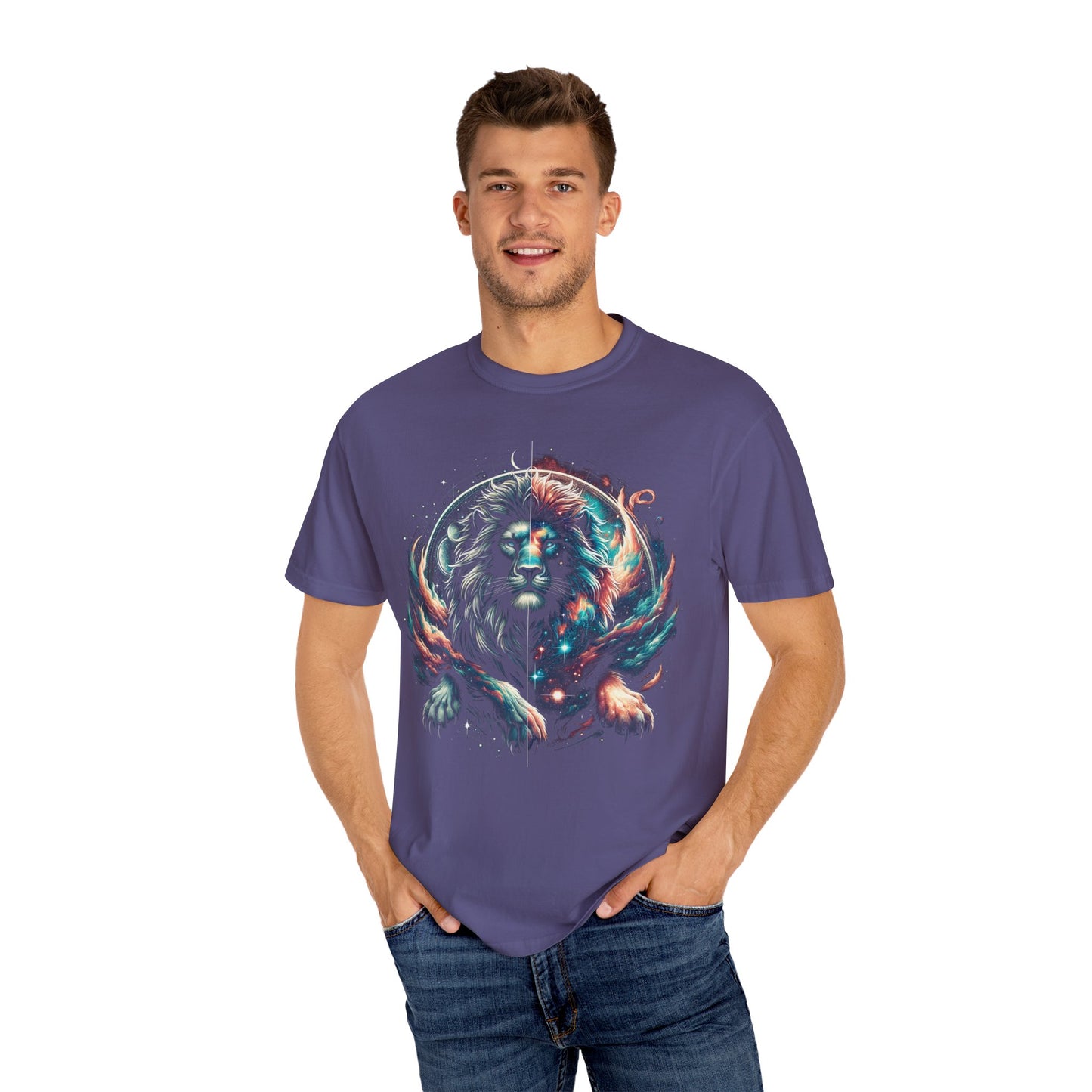 Galactic Balanced Lion T-Shirt - Unisex Soft Cotton Tee