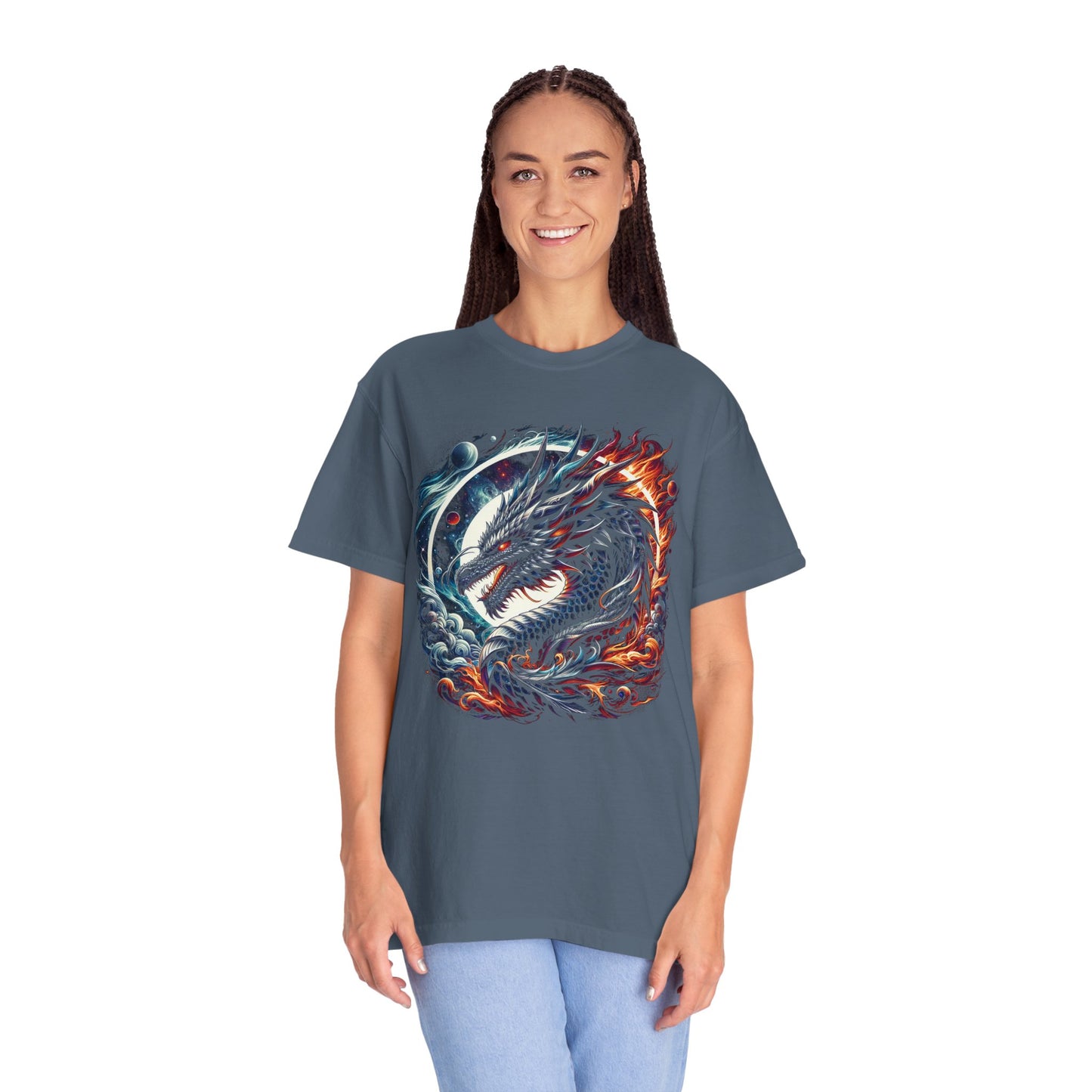 Interstellar Dragon T-Shirt - Durable Unisex Ring-Spun Cotton Tee