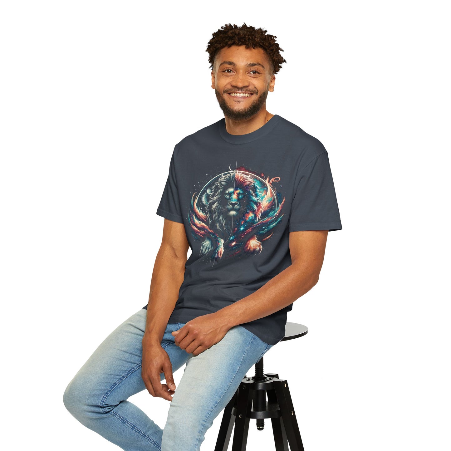 Galactic Balanced Lion T-Shirt - Unisex Soft Cotton Tee