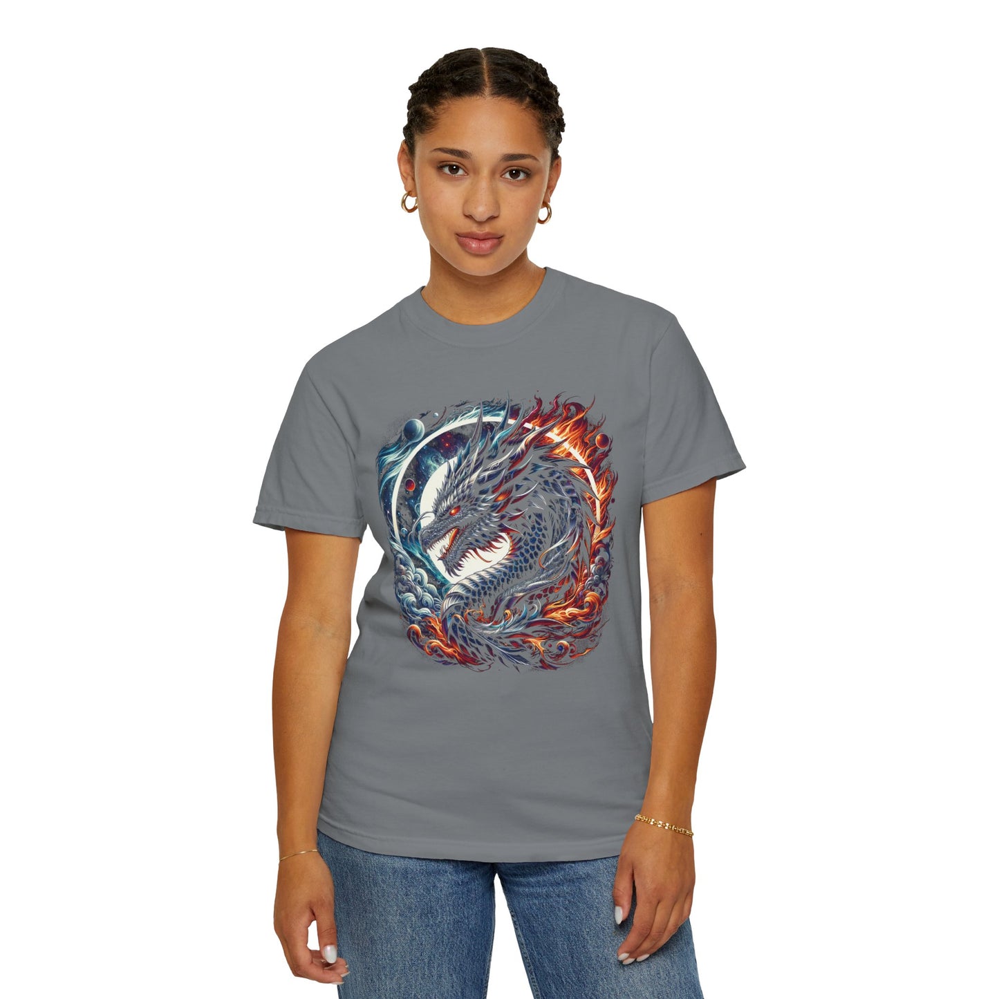 Interstellar Dragon T-Shirt - Durable Unisex Ring-Spun Cotton Tee