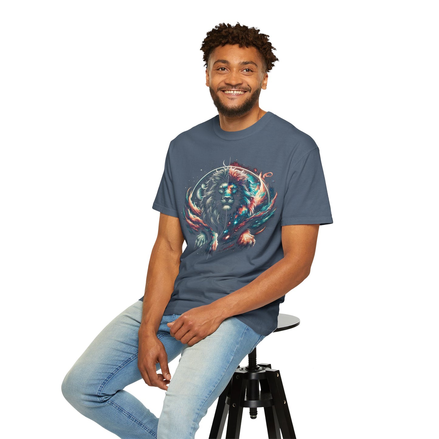 Galactic Balanced Lion T-Shirt - Unisex Soft Cotton Tee