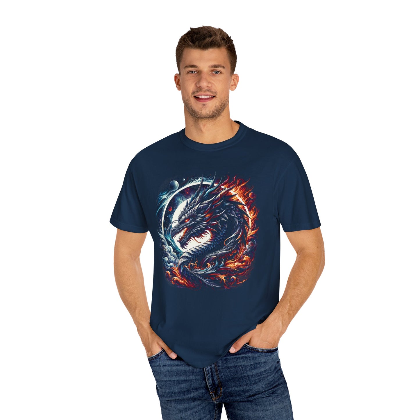 Interstellar Dragon T-Shirt - Durable Unisex Ring-Spun Cotton Tee