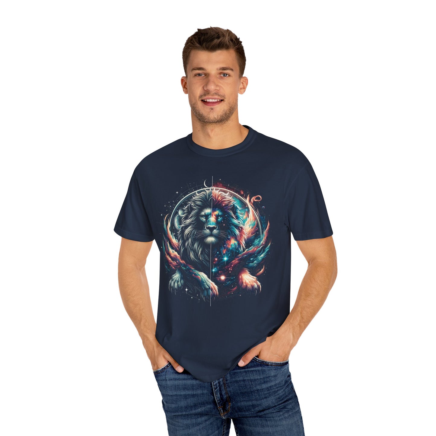 Galactic Balanced Lion T-Shirt - Unisex Soft Cotton Tee