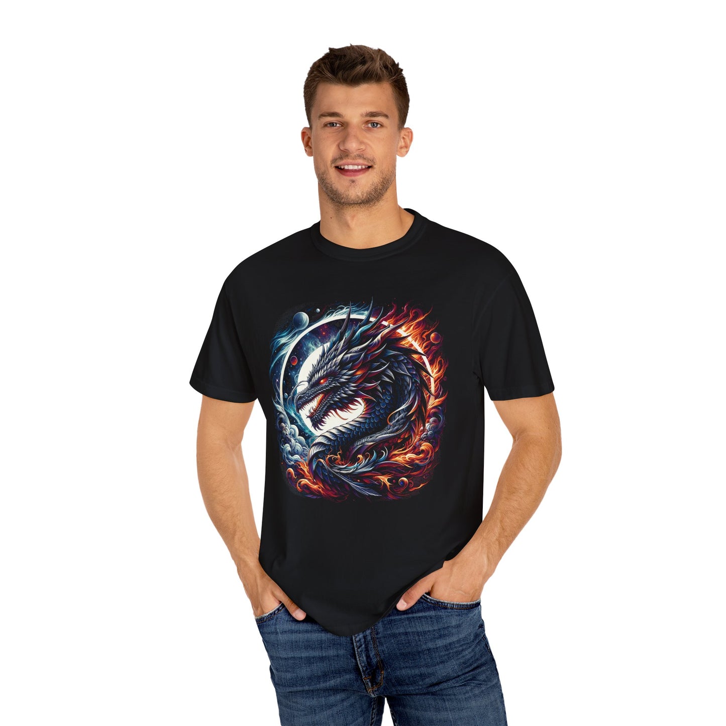 Interstellar Dragon T-Shirt - Durable Unisex Ring-Spun Cotton Tee
