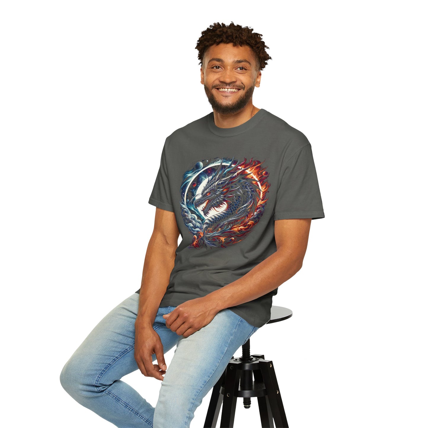 Interstellar Dragon T-Shirt - Durable Unisex Ring-Spun Cotton Tee