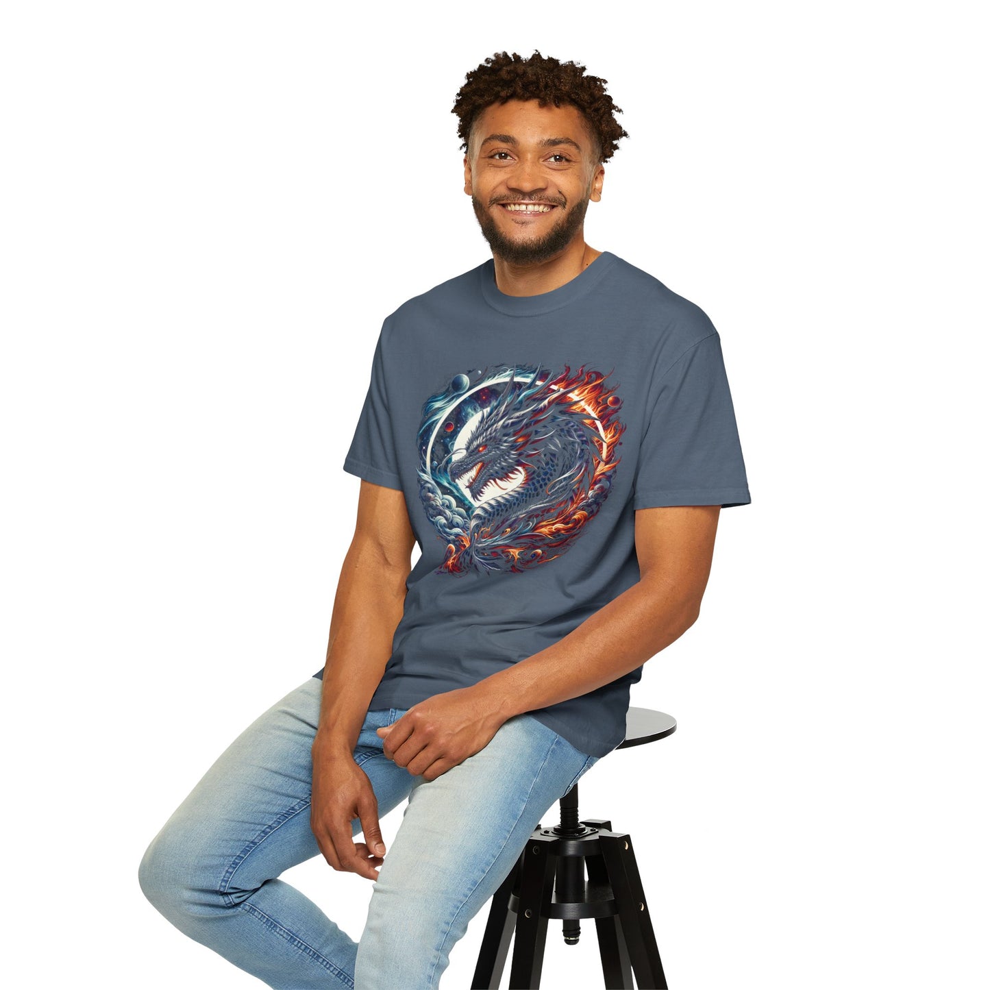 Interstellar Dragon T-Shirt - Durable Unisex Ring-Spun Cotton Tee