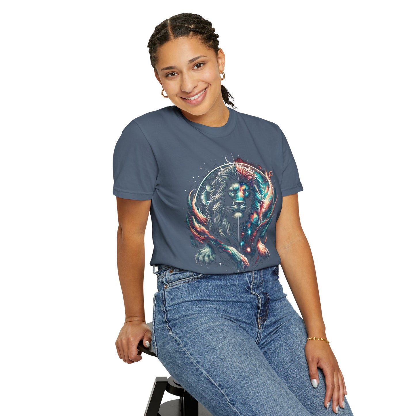 Galactic Balanced Lion T-Shirt - Unisex Soft Cotton Tee