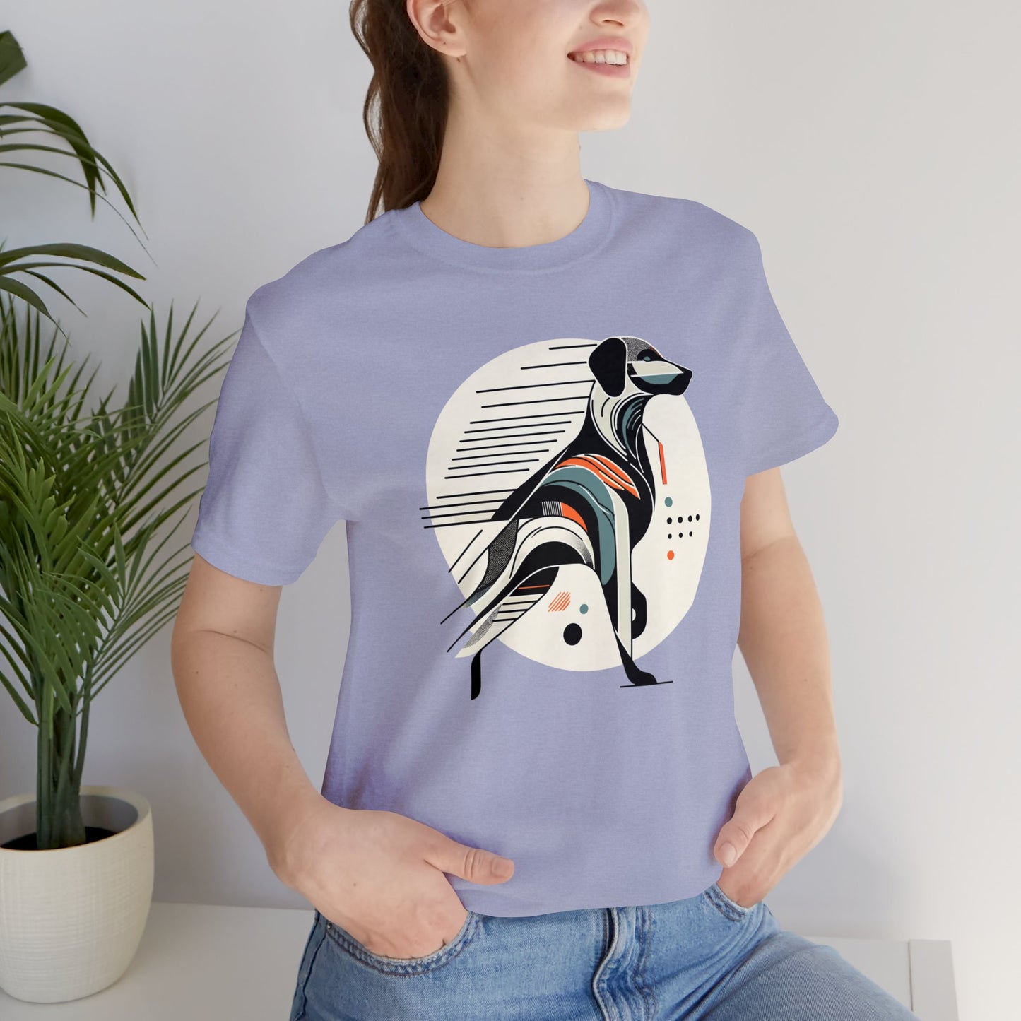 Geometric Dog Grace T-Shirt - Stylish Unisex Cotton Tee