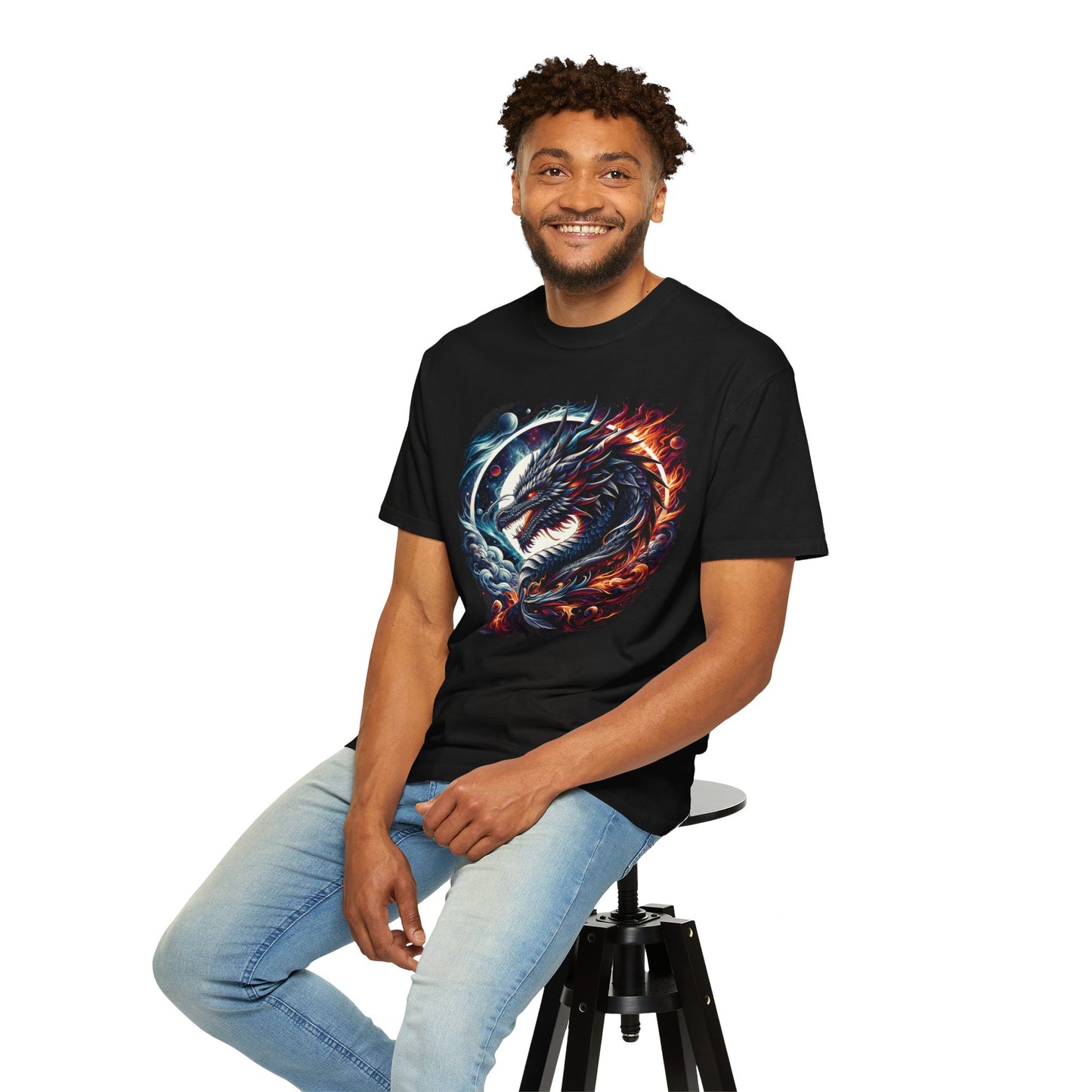 Interstellar Dragon T-Shirt - Durable Unisex Ring-Spun Cotton Tee