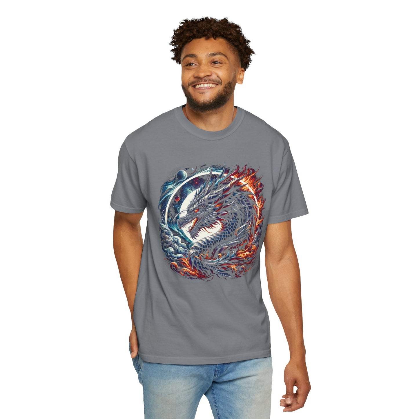 Interstellar Dragon T-Shirt - Durable Unisex Ring-Spun Cotton Tee
