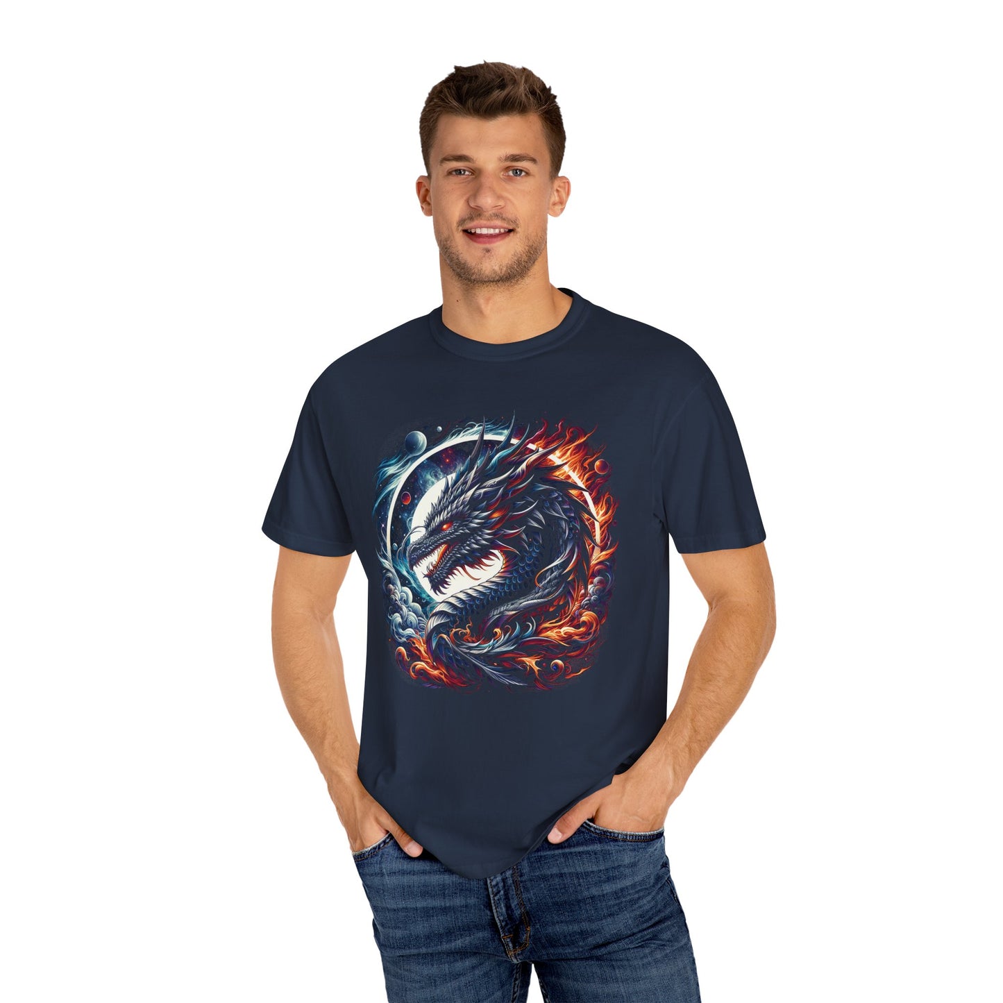 Interstellar Dragon T-Shirt - Durable Unisex Ring-Spun Cotton Tee