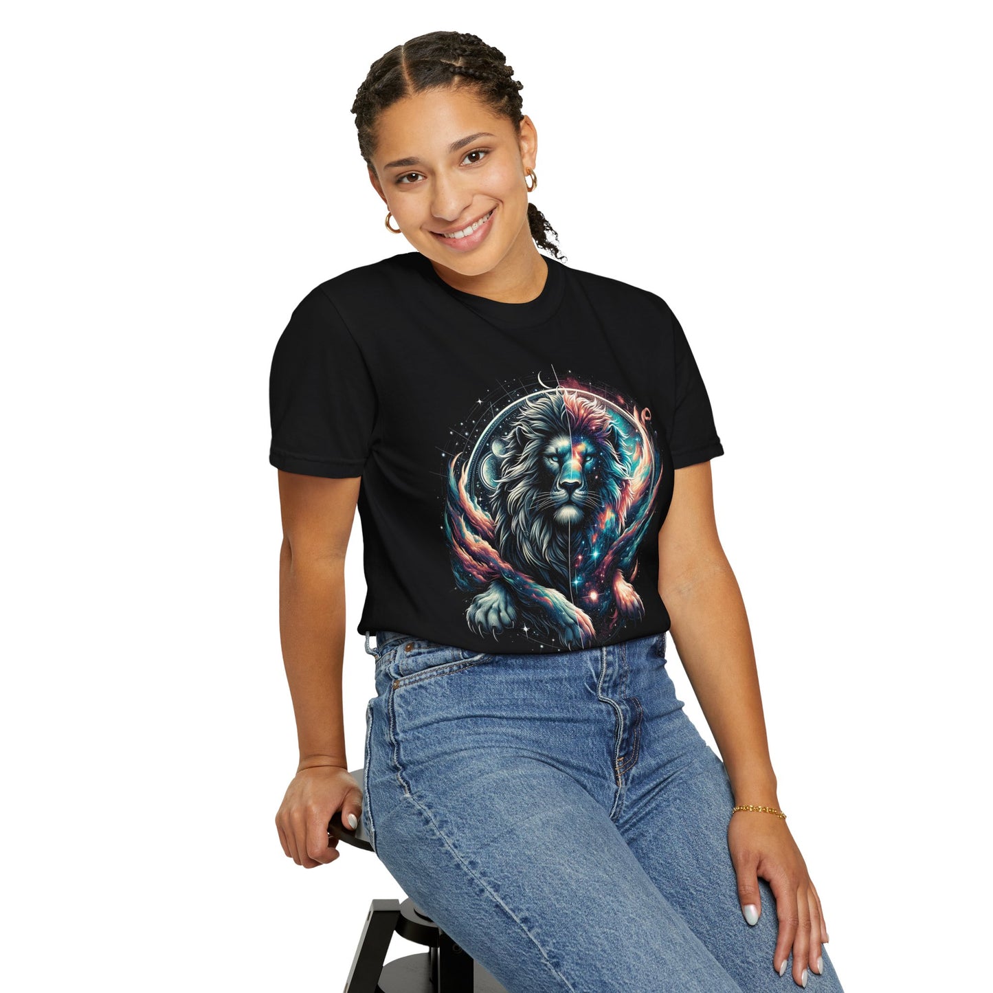 Galactic Balanced Lion T-Shirt - Unisex Soft Cotton Tee