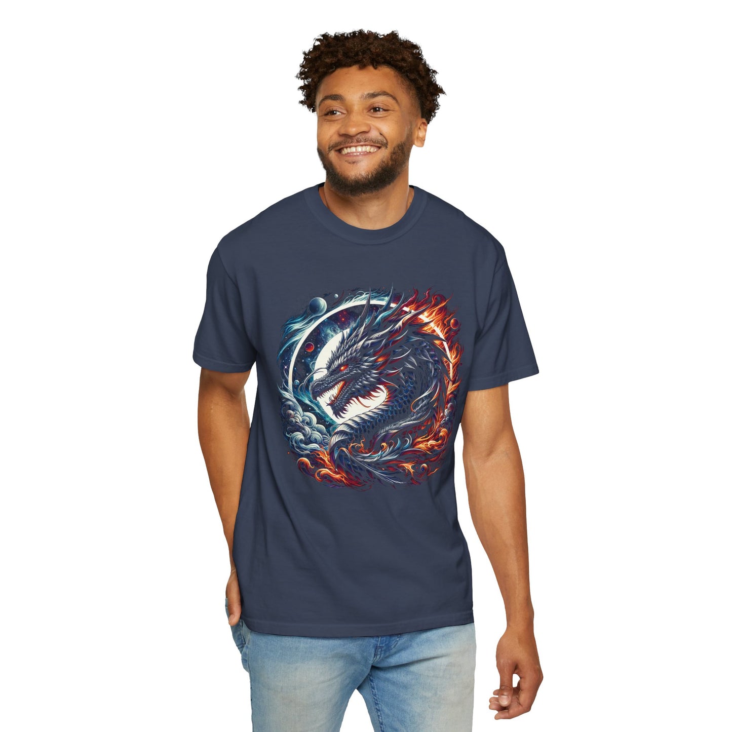 Interstellar Dragon T-Shirt - Durable Unisex Ring-Spun Cotton Tee