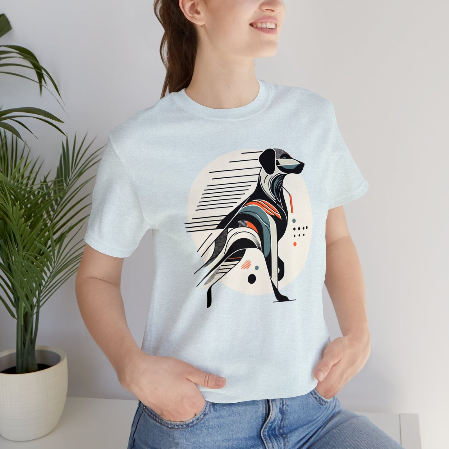 Geometric Dog Grace T-Shirt - Stylish Unisex Cotton Tee