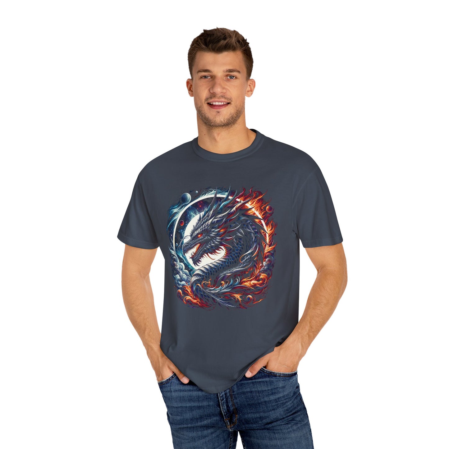 Interstellar Dragon T-Shirt - Durable Unisex Ring-Spun Cotton Tee