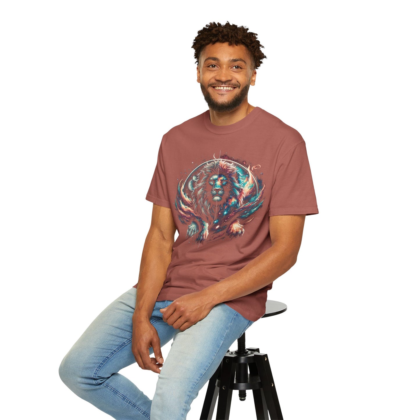 Galactic Balanced Lion T-Shirt - Unisex Soft Cotton Tee