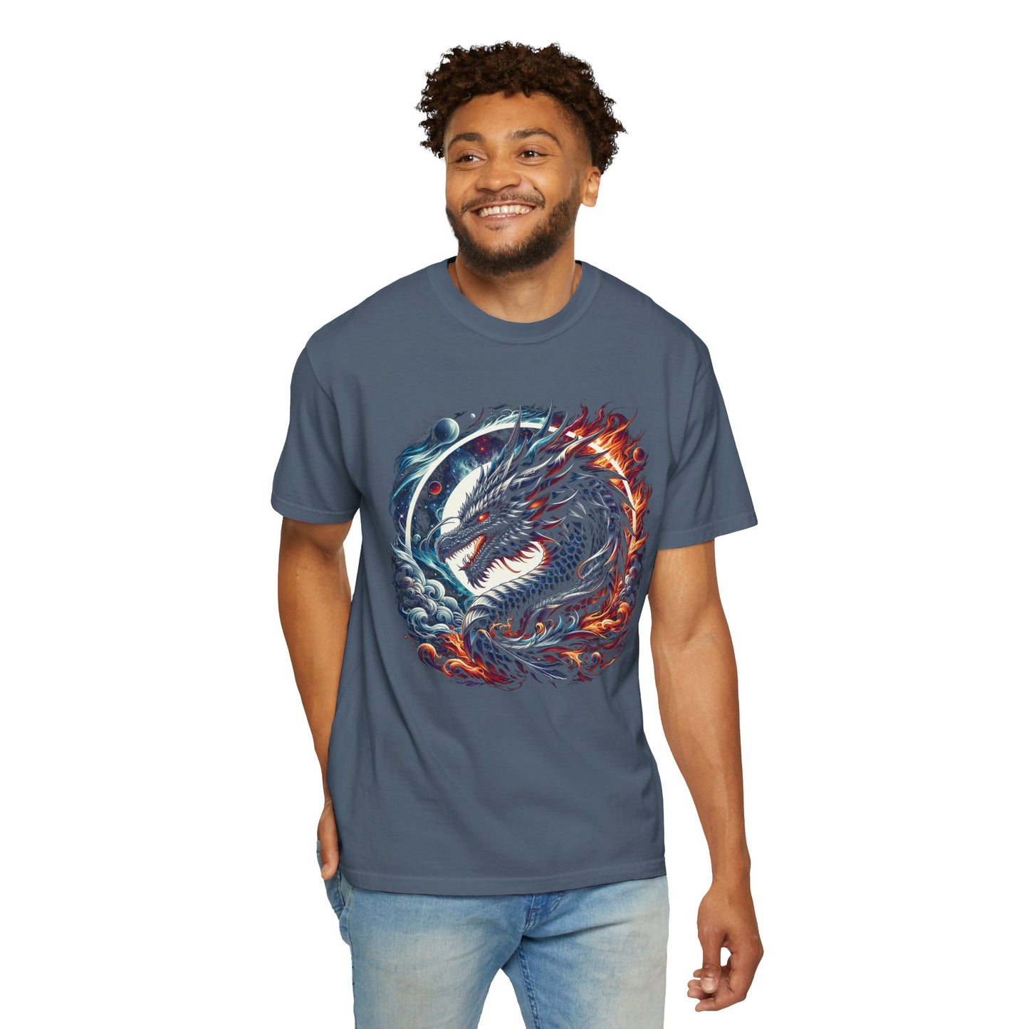 Interstellar Dragon T-Shirt - Durable Unisex Ring-Spun Cotton Tee