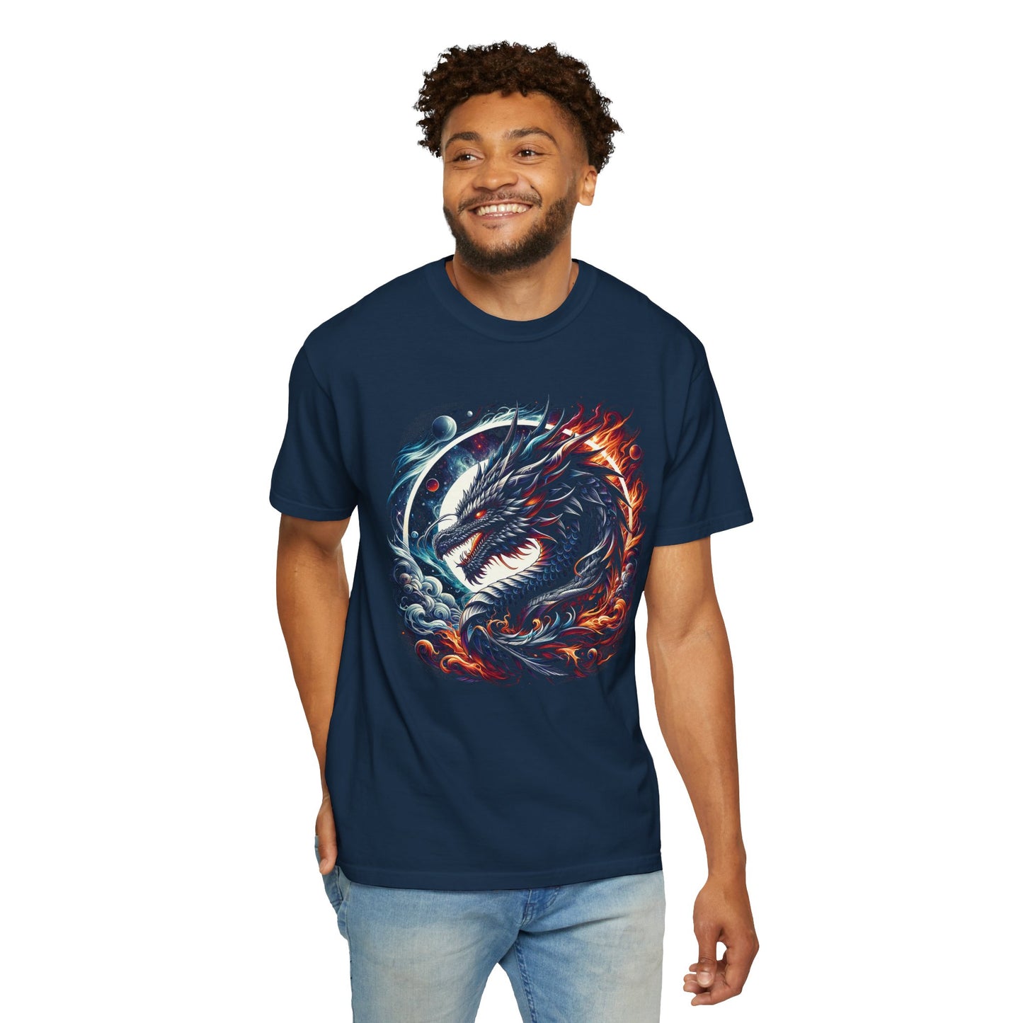 Interstellar Dragon T-Shirt - Durable Unisex Ring-Spun Cotton Tee