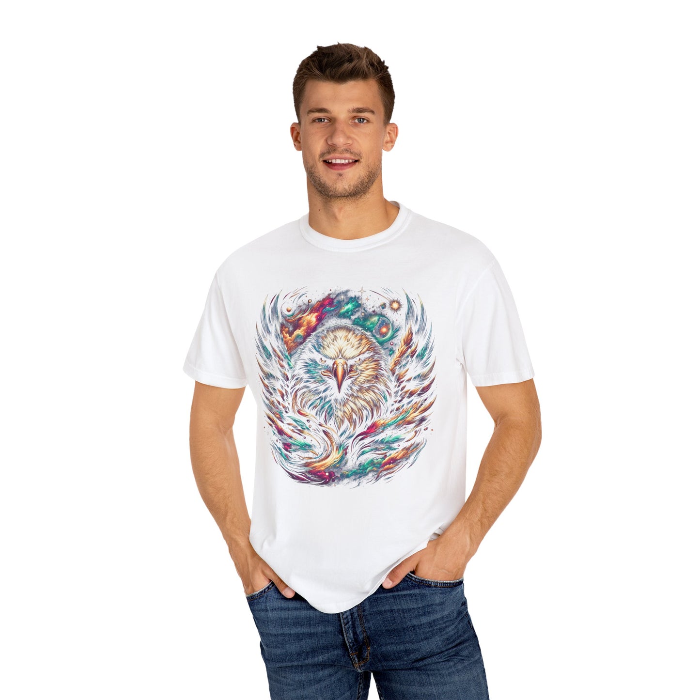 Galactic Eagle Vision T-Shirt - Unisex Soft Cotton Tee with Durable Stitching