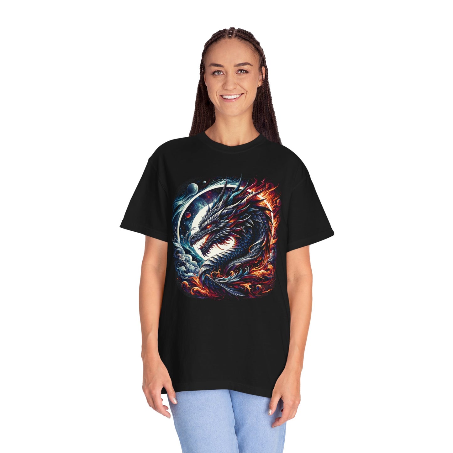 Interstellar Dragon T-Shirt - Durable Unisex Ring-Spun Cotton Tee