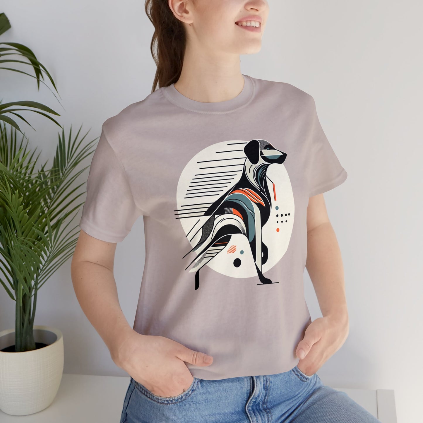 Geometric Dog Grace T-Shirt - Stylish Unisex Cotton Tee