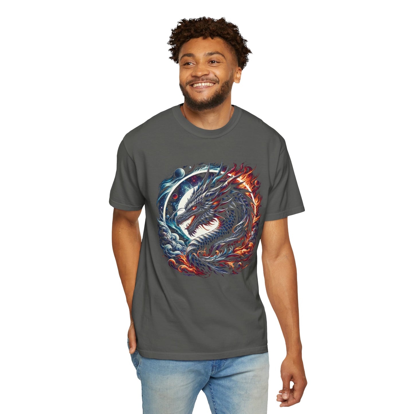 Interstellar Dragon T-Shirt - Durable Unisex Ring-Spun Cotton Tee