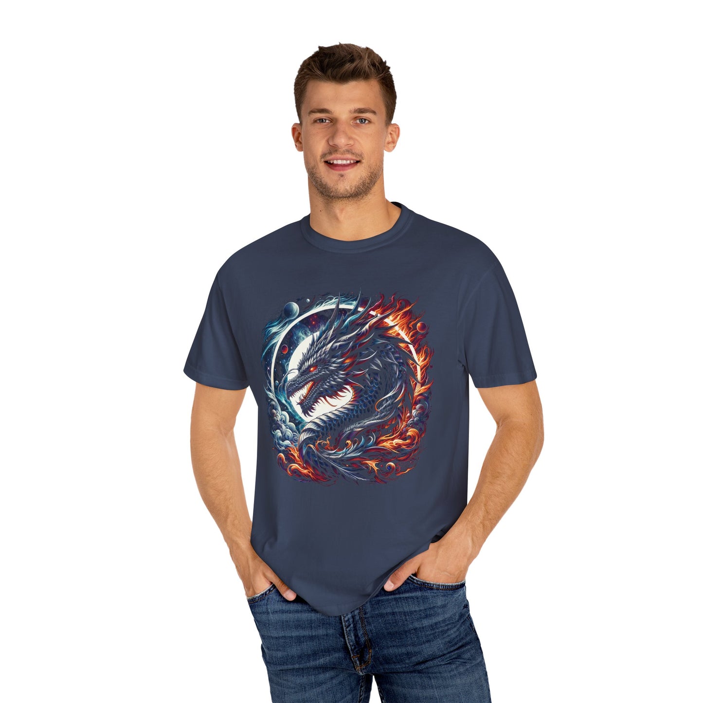 Interstellar Dragon T-Shirt - Durable Unisex Ring-Spun Cotton Tee
