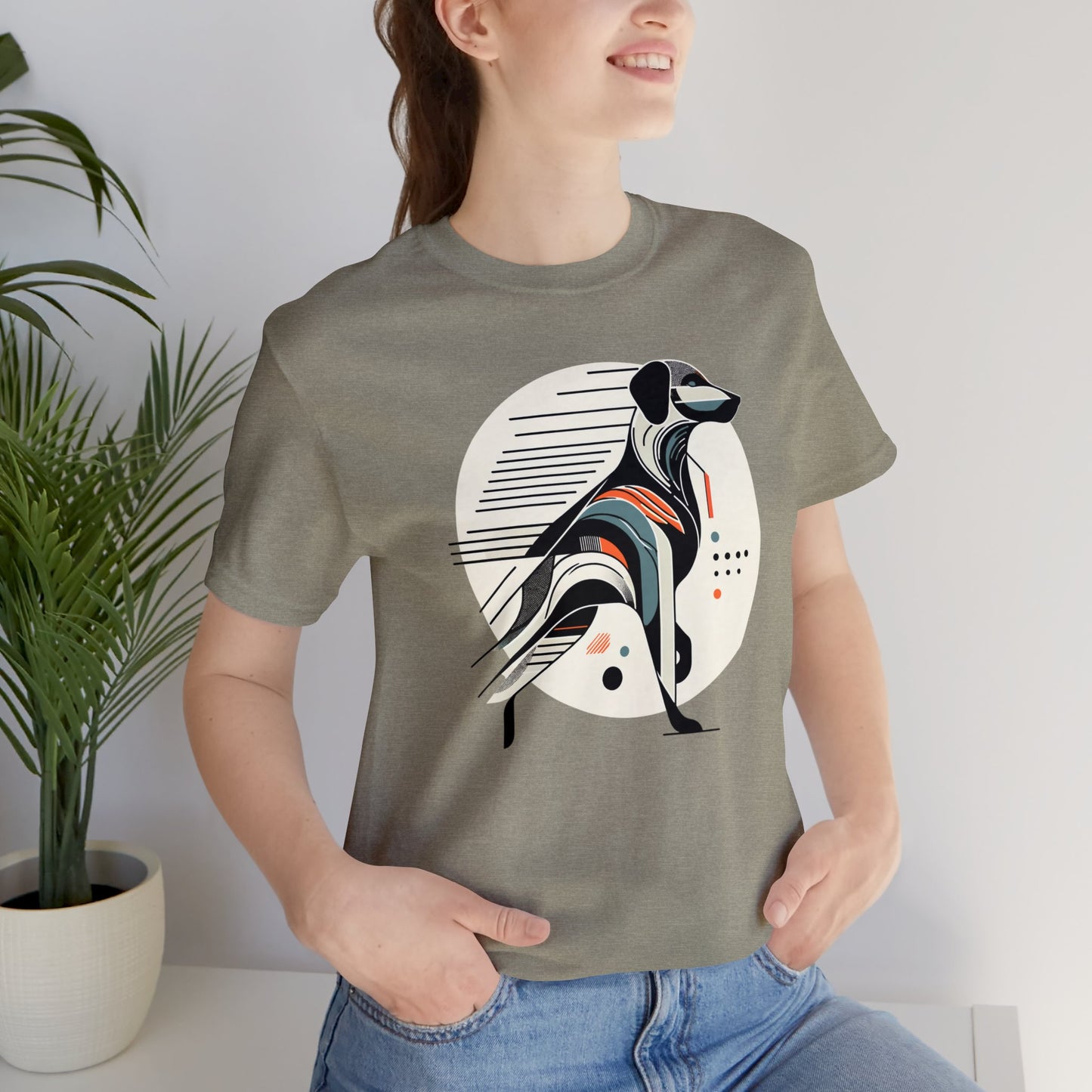 Geometric Dog Grace T-Shirt - Stylish Unisex Cotton Tee