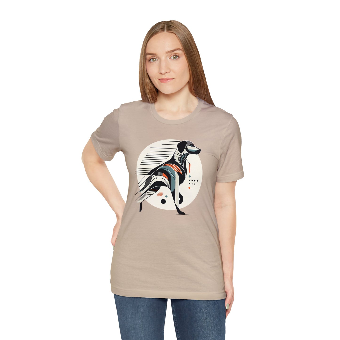 Geometric Dog Grace T-Shirt - Stylish Unisex Cotton Tee