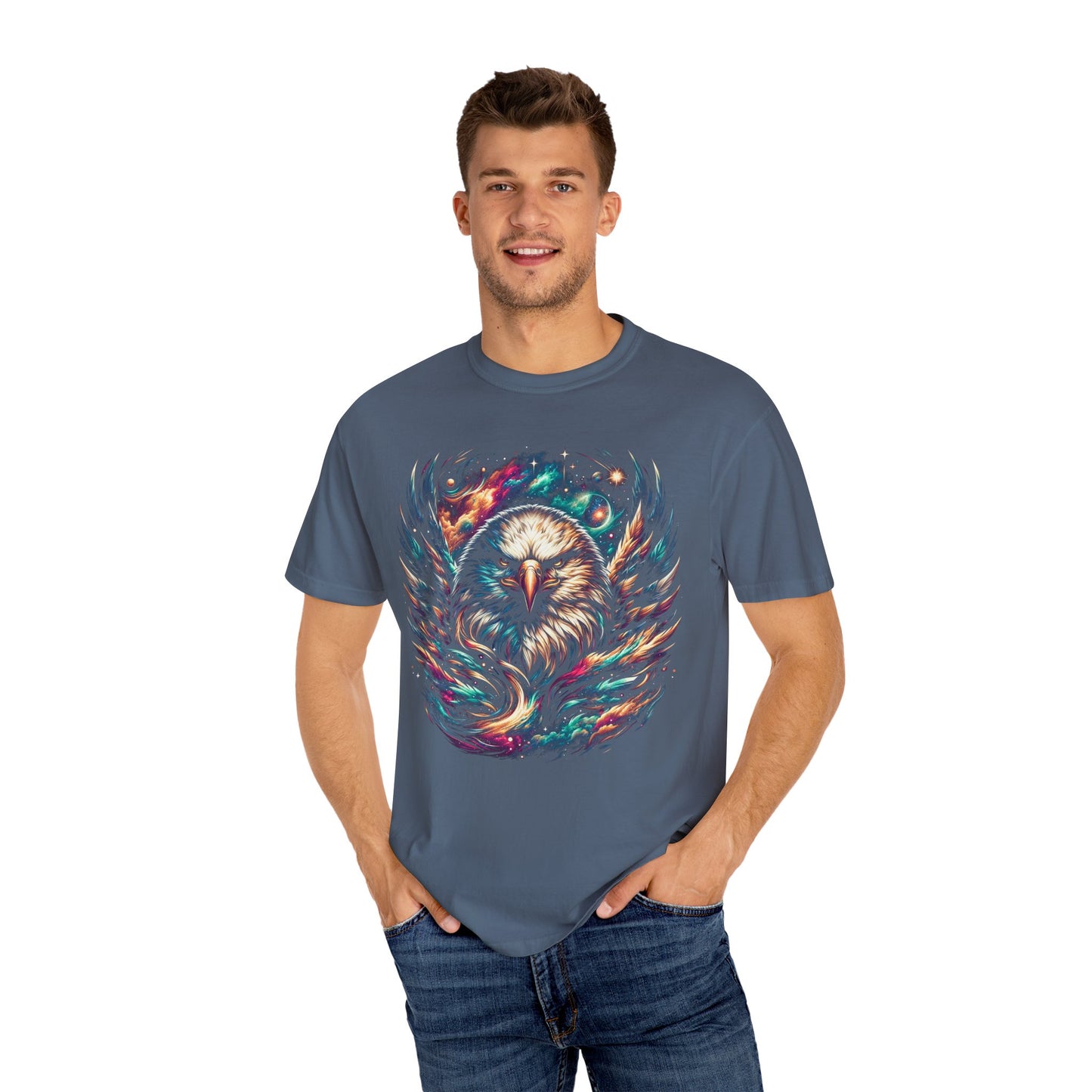 Galactic Eagle Vision T-Shirt - Unisex Soft Cotton Tee with Durable Stitching