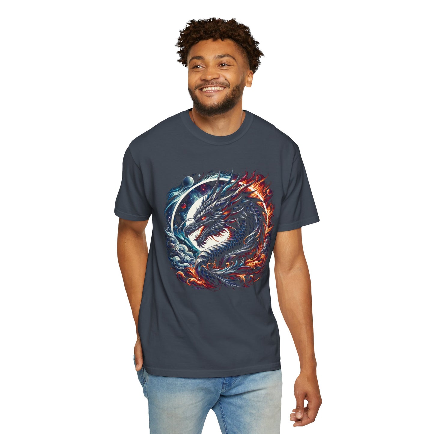 Interstellar Dragon T-Shirt - Durable Unisex Ring-Spun Cotton Tee