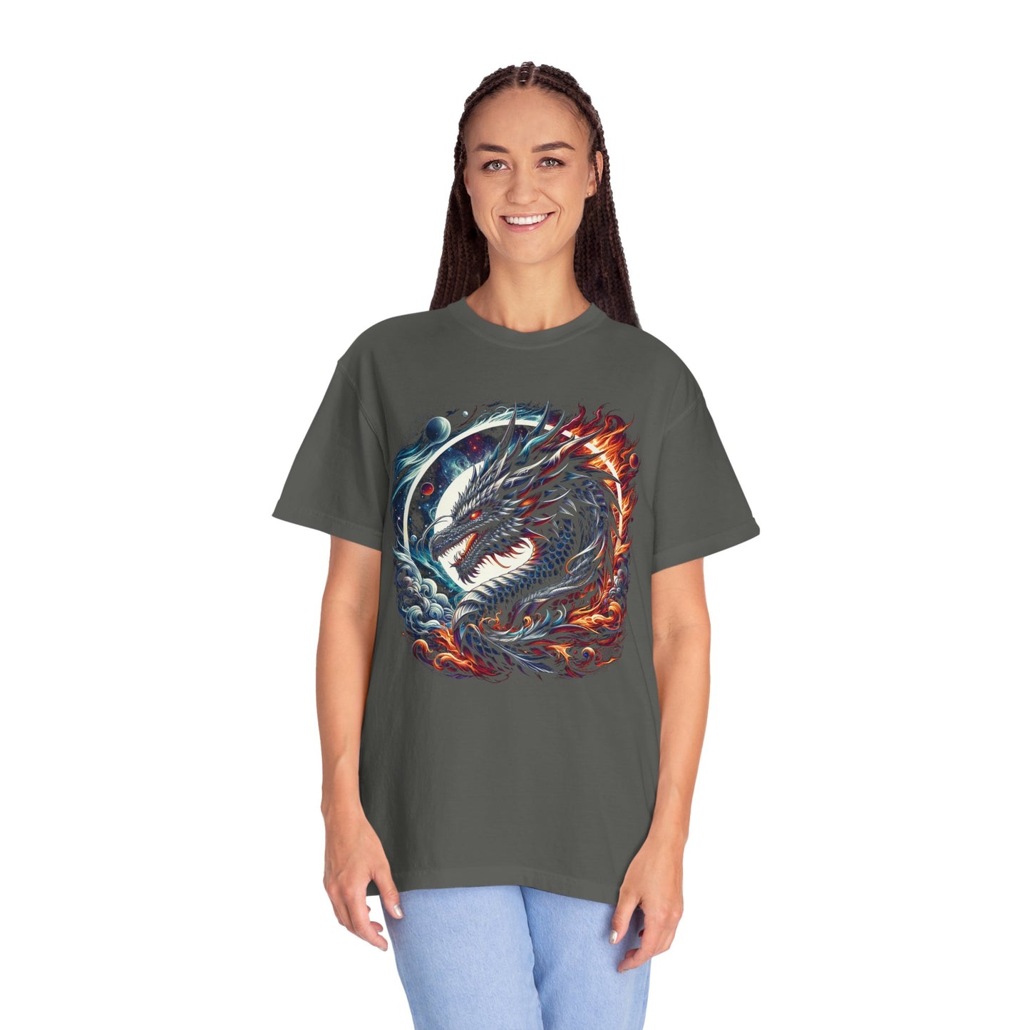 Interstellar Dragon T-Shirt - Durable Unisex Ring-Spun Cotton Tee