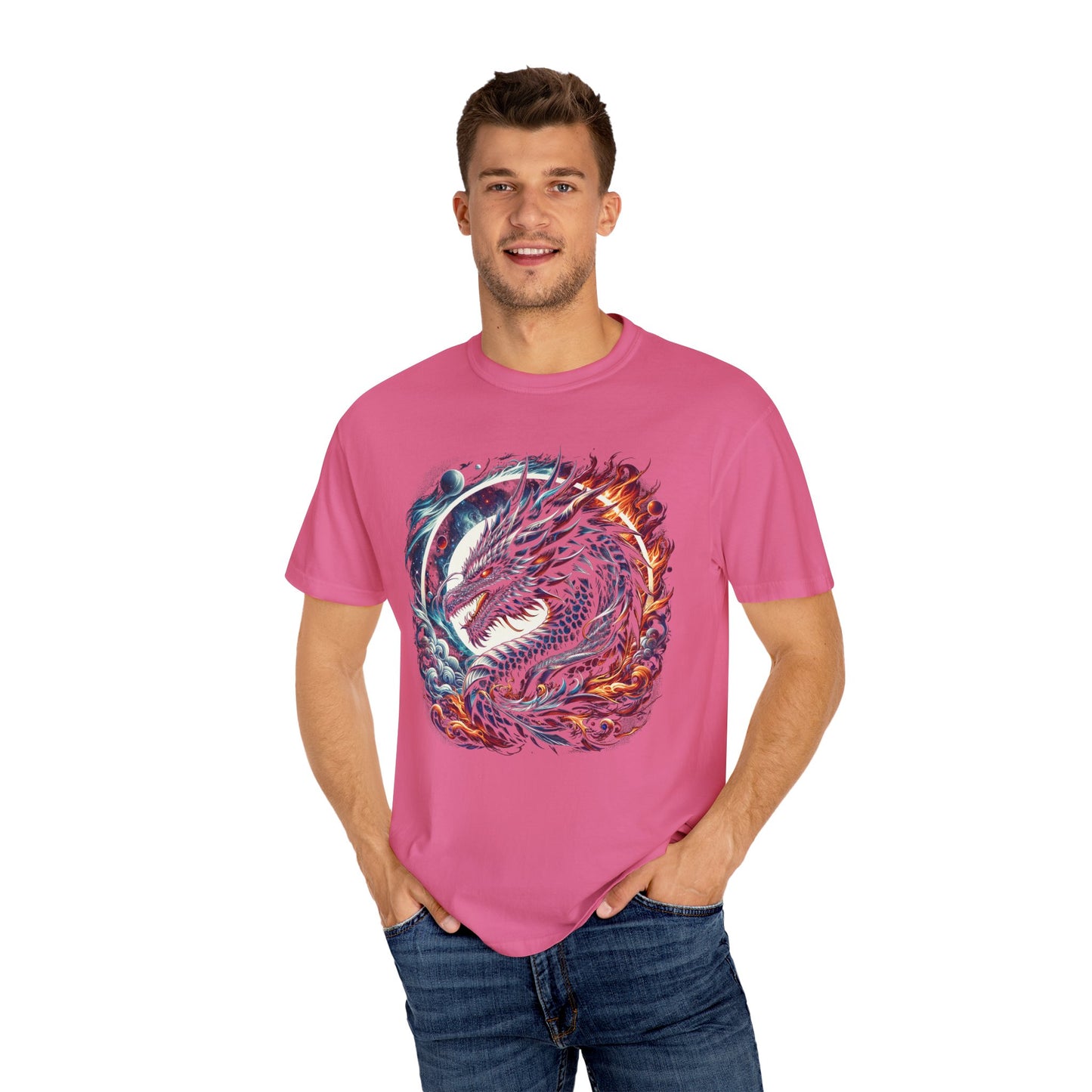 Interstellar Dragon T-Shirt - Durable Unisex Ring-Spun Cotton Tee