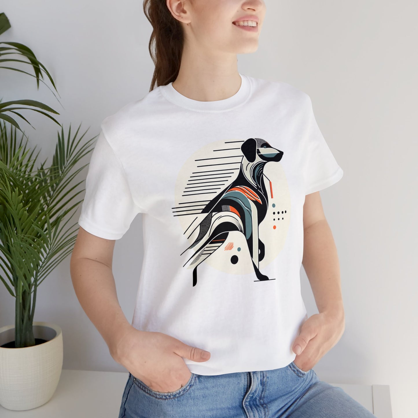 Geometric Dog Grace T-Shirt - Stylish Unisex Cotton Tee