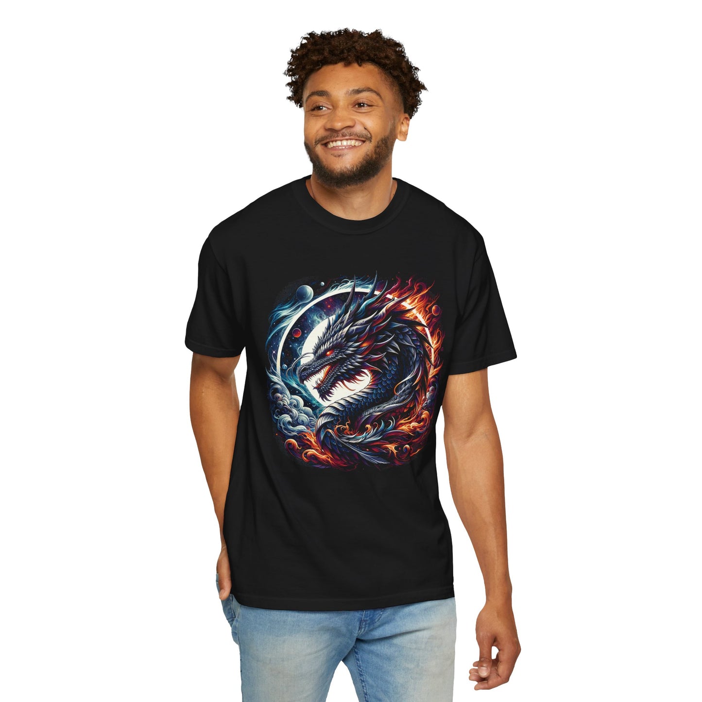Interstellar Dragon T-Shirt - Durable Unisex Ring-Spun Cotton Tee