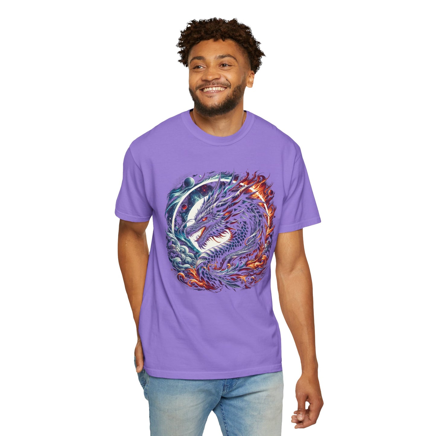 Interstellar Dragon T-Shirt - Durable Unisex Ring-Spun Cotton Tee
