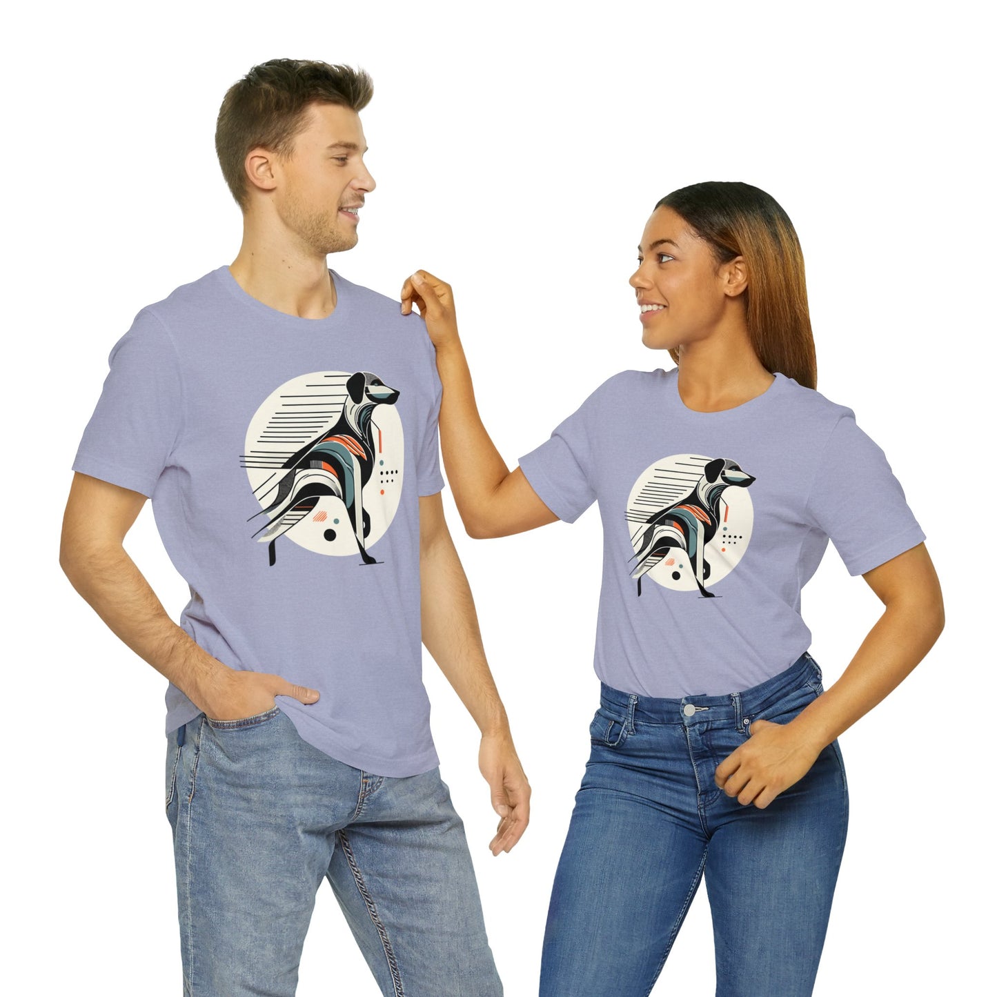 Geometric Dog Grace T-Shirt - Stylish Unisex Cotton Tee