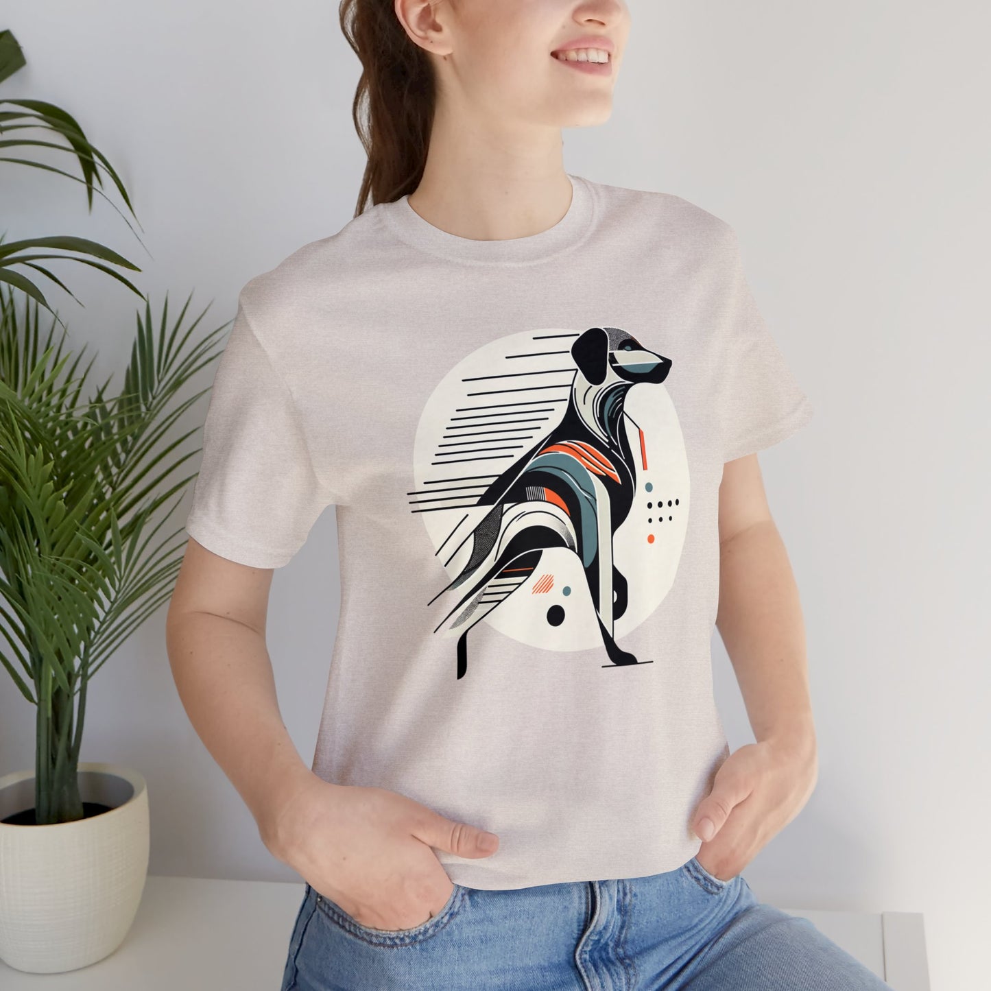 Geometric Dog Grace T-Shirt - Stylish Unisex Cotton Tee