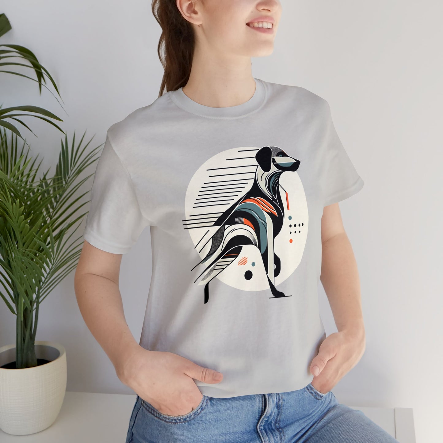 Geometric Dog Grace T-Shirt - Stylish Unisex Cotton Tee