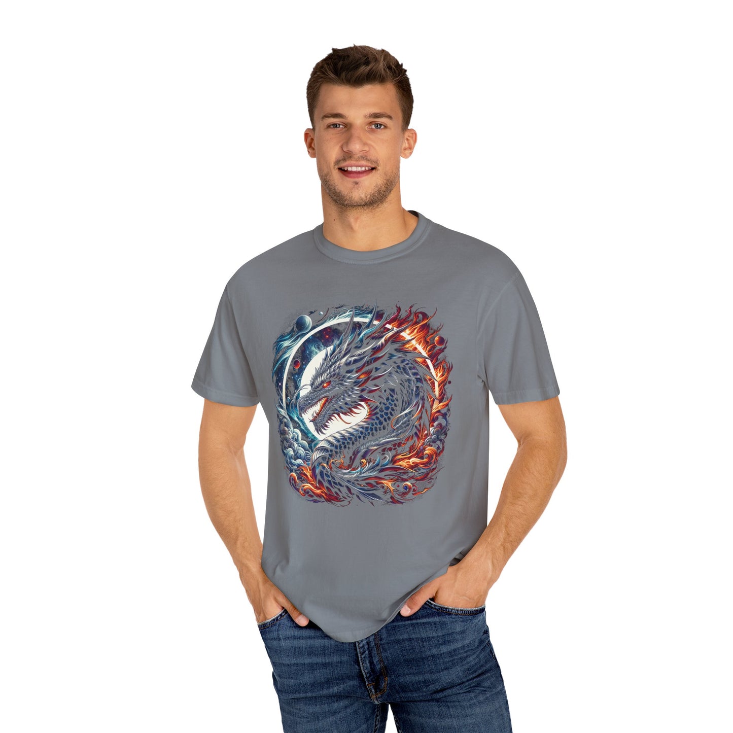 Interstellar Dragon T-Shirt - Durable Unisex Ring-Spun Cotton Tee