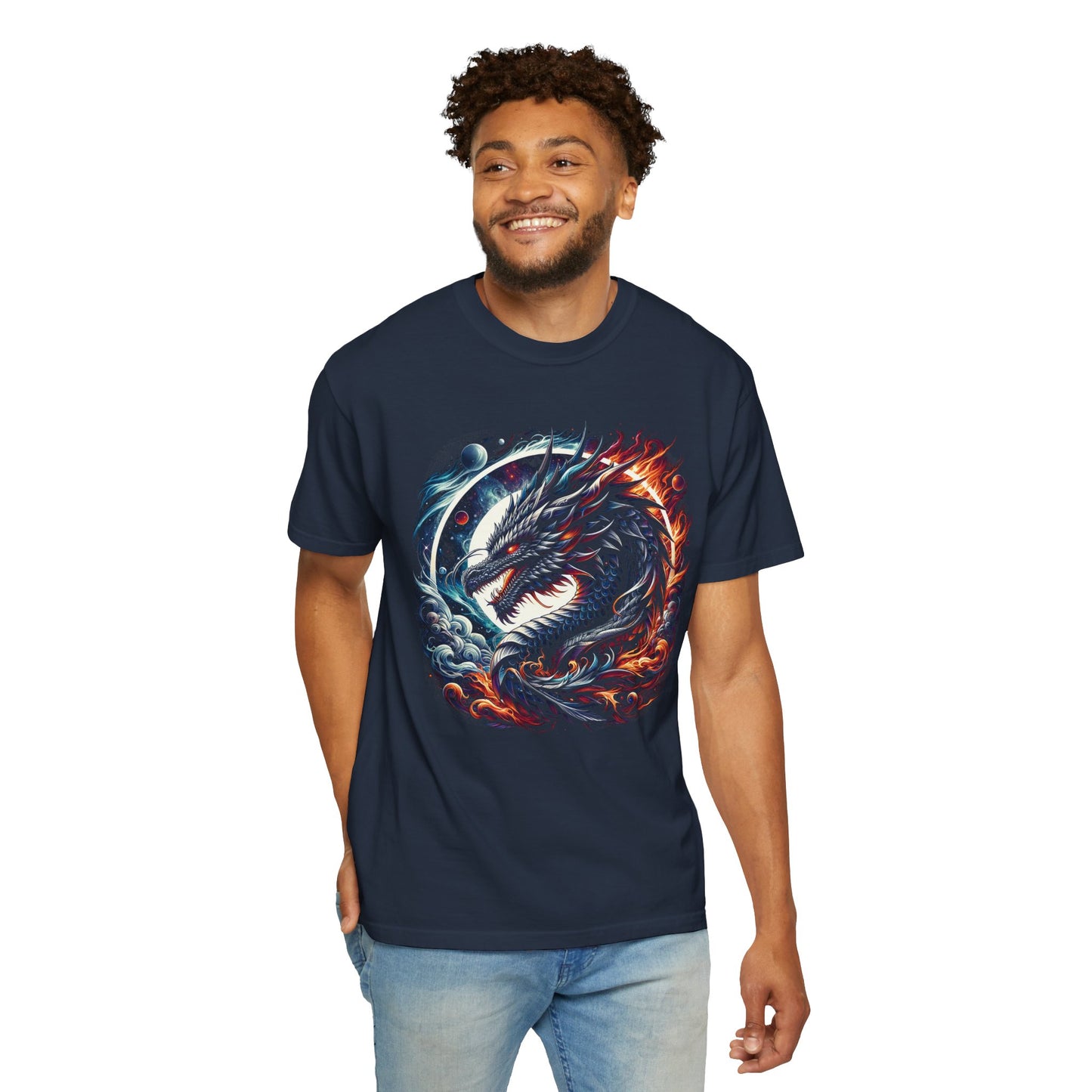 Interstellar Dragon T-Shirt - Durable Unisex Ring-Spun Cotton Tee