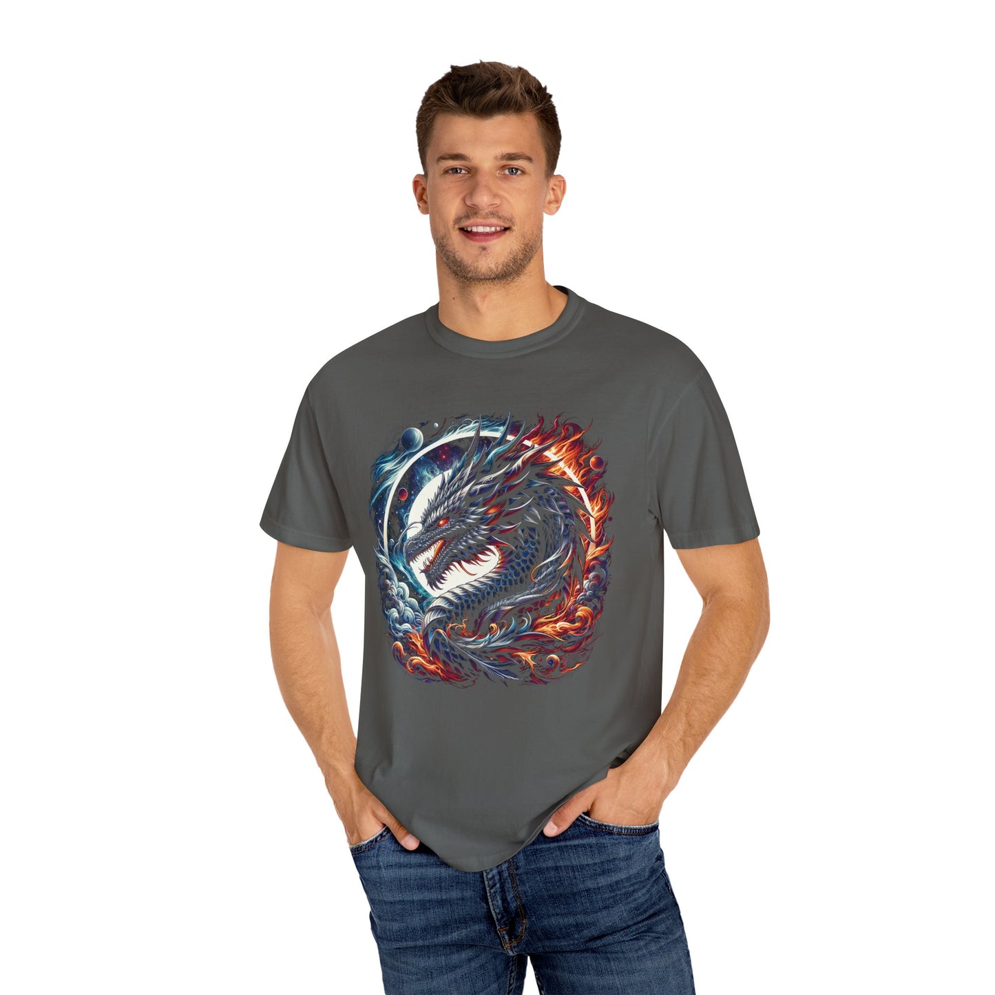 Interstellar Dragon T-Shirt - Durable Unisex Ring-Spun Cotton Tee