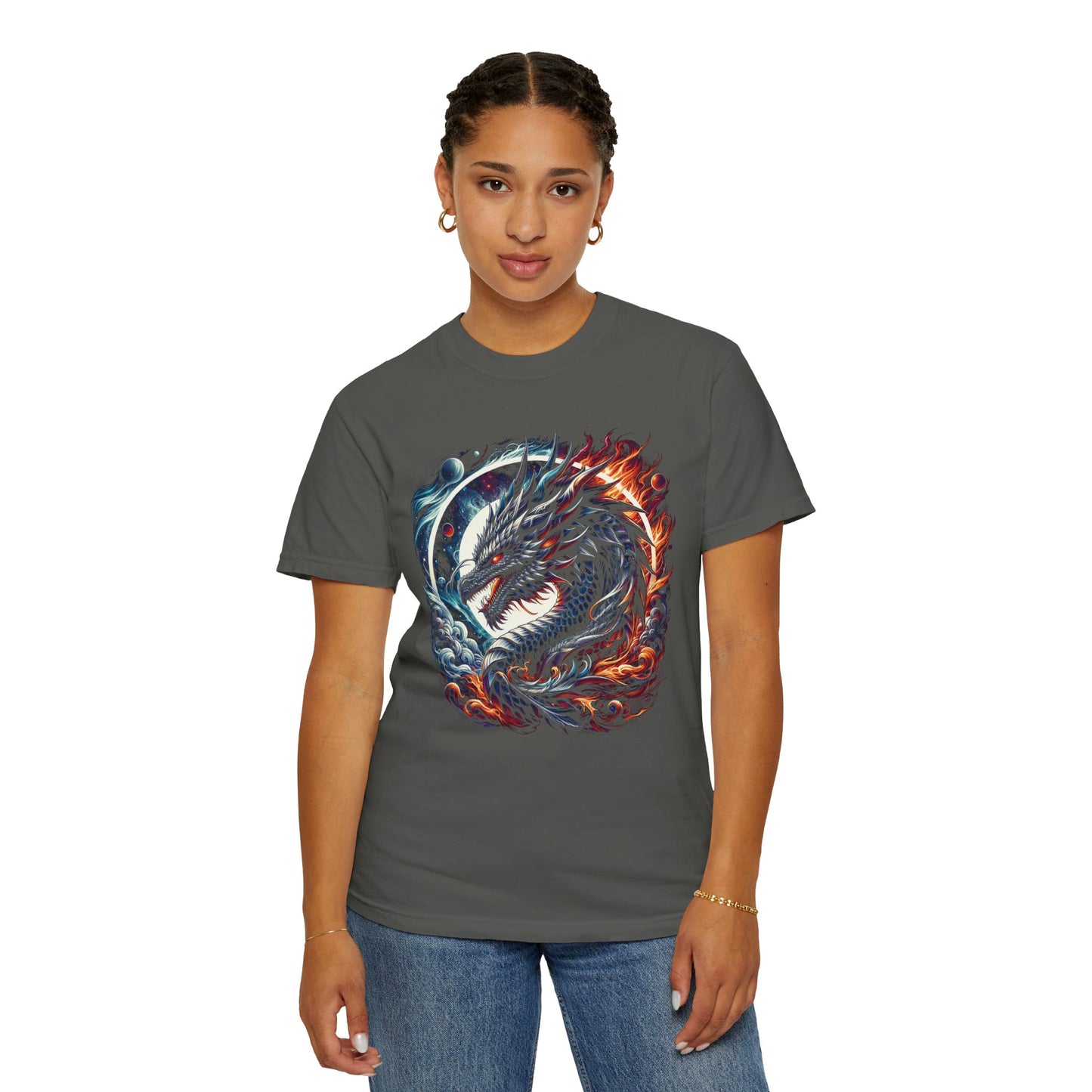 Interstellar Dragon T-Shirt - Durable Unisex Ring-Spun Cotton Tee