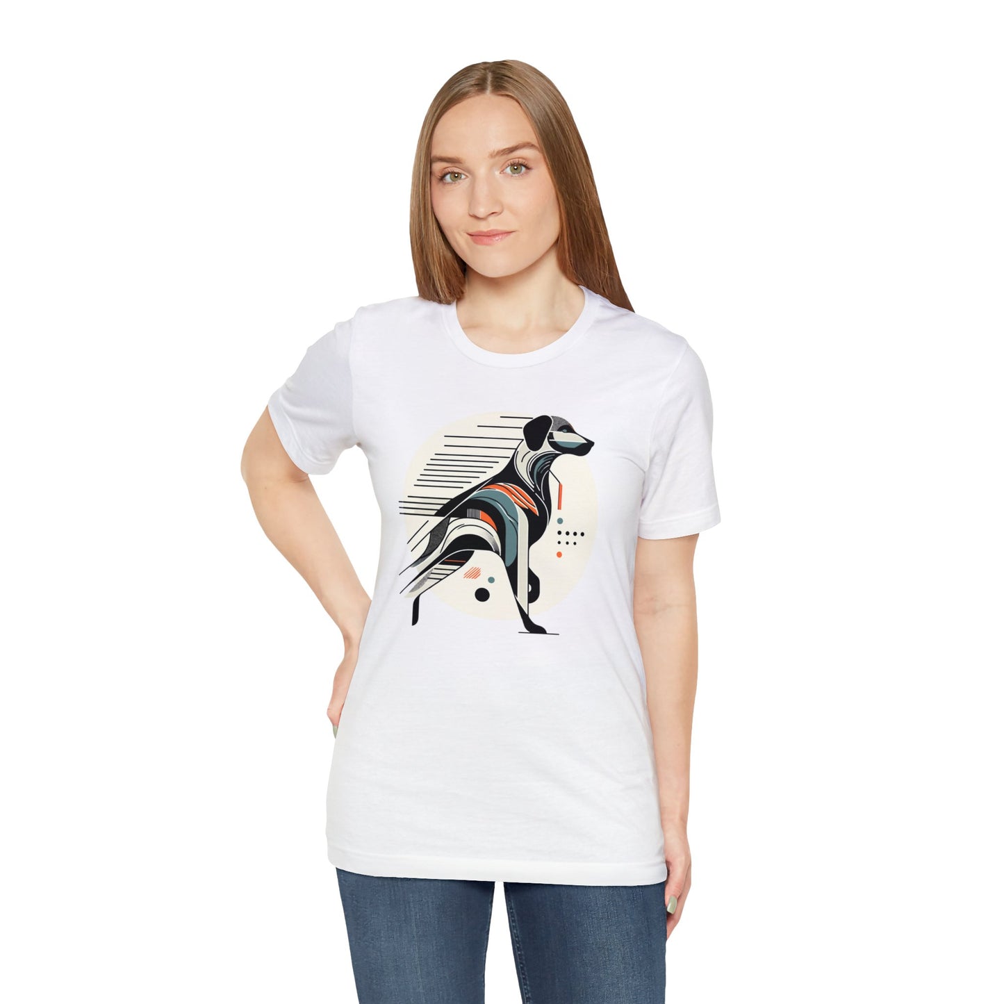 Geometric Dog Grace T-Shirt - Stylish Unisex Cotton Tee