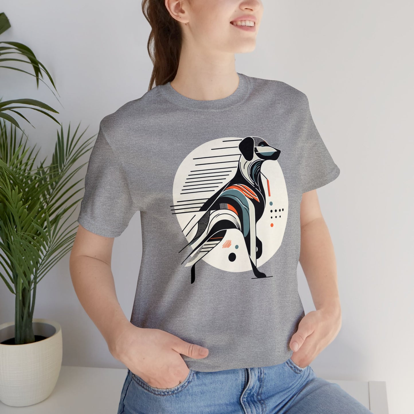 Geometric Dog Grace T-Shirt - Stylish Unisex Cotton Tee