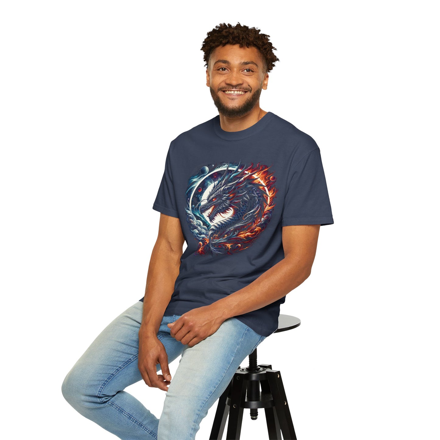 Interstellar Dragon T-Shirt - Durable Unisex Ring-Spun Cotton Tee