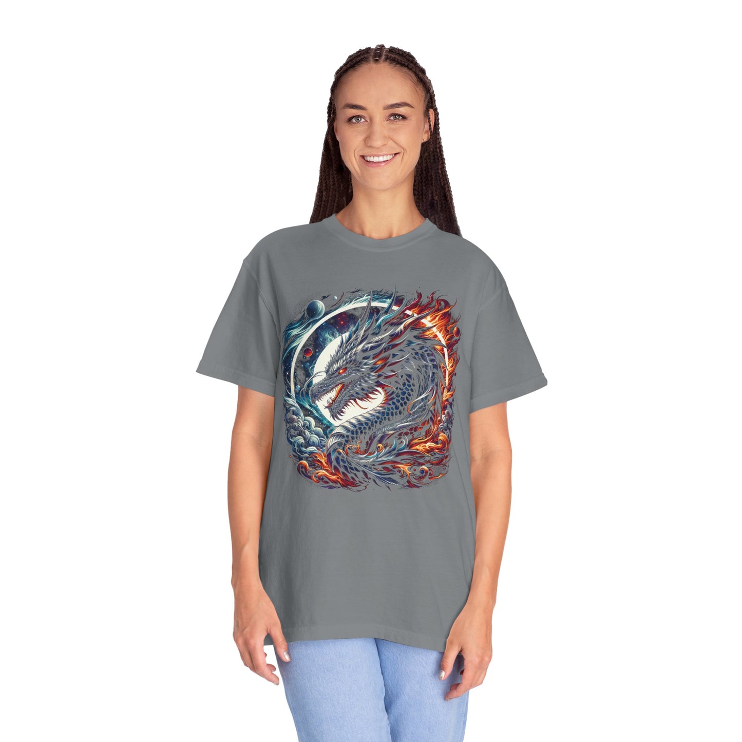 Interstellar Dragon T-Shirt - Durable Unisex Ring-Spun Cotton Tee