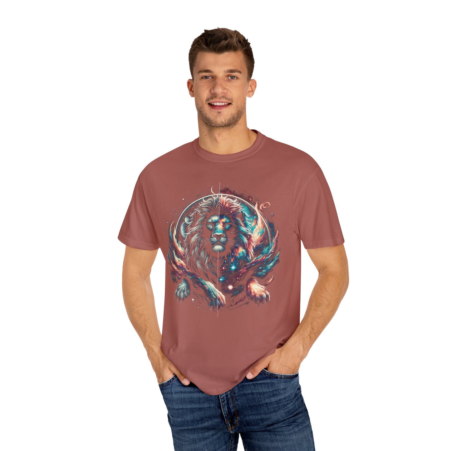 Galactic Balanced Lion T-Shirt - Unisex Soft Cotton Tee